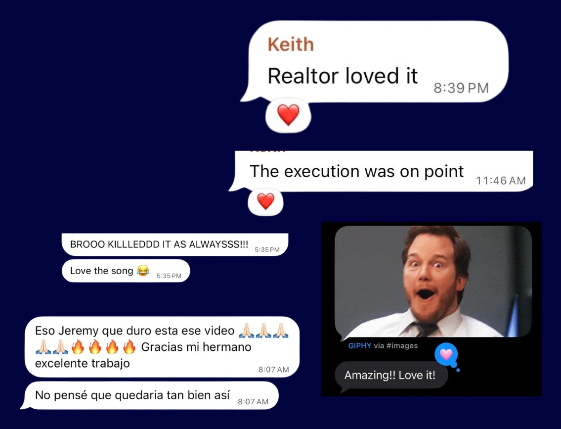 Realtor and developer messages about the execution